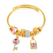 Bransoletka damska złota charmsy FUGTGB939