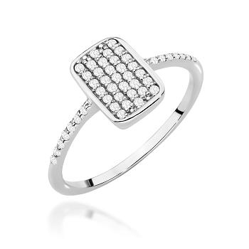 Pierścionek zaręczynowy z białego złota z brylantami 0.23ct