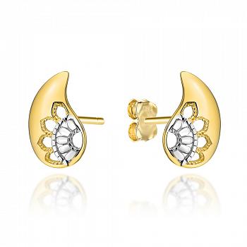 Kolczyki złote skrzydła w dwóch kolorach FUG7-17-K01522-2