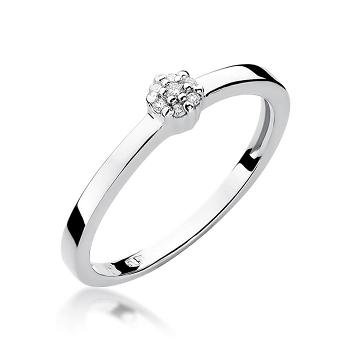 Pierścionek zaręczynowy z brylantami 0.04ct