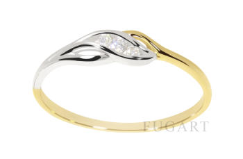 Pierścionek zaręczynowy z żółtego złota z brylantami 