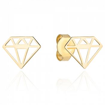 Kolczyki złote w kształcie diamentów FUG7-25-K01054-2