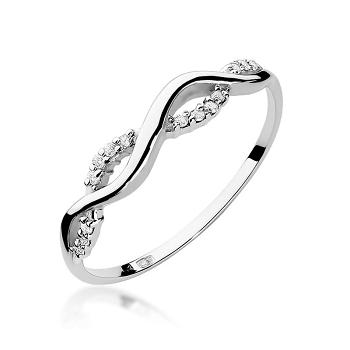 Pierścionek zaręczynowy z białego złota z brylantami 0.07 ct