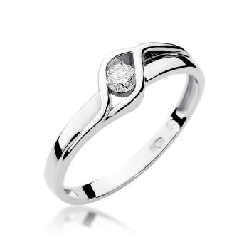 Pierścionek zaręczynowy z brylantem 0.10