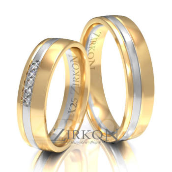 Obrączki ślubne złoto dwukolorowe 5mm próba 585 • X025