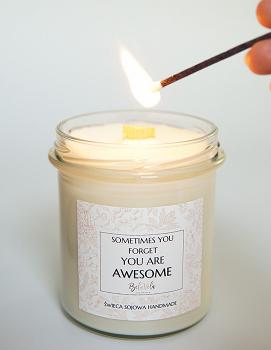 Naturalna świeca sojowa CYTRYNA, CEDR, DRZEWO SANDAŁOWE 350 ml 