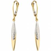 Kolczyki złote łezki z białym złotem FUG7-17-K00883-2