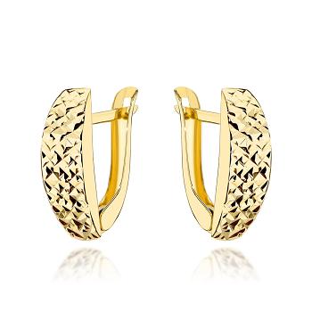 Kolczyki złote diamentowane na angielskim zapięciu FUG7-K01867-375