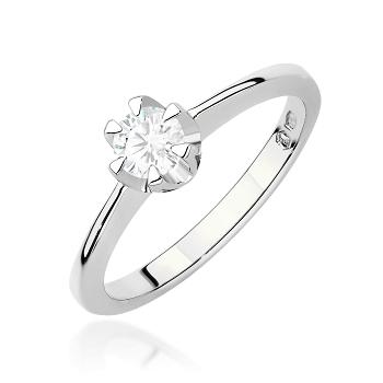 Pierścionek zaręczynowy z białego złota z diamentem laboratoryjnym 0.40ct