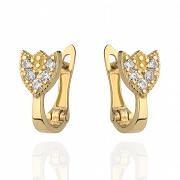 Kolczyki złote tulipany z cyrkoniami na angielskim zapięciu FUG7-3-K00745-2