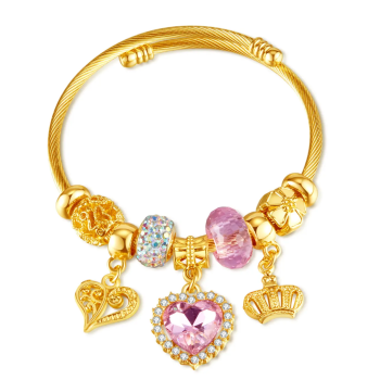 Bransoletka damska złota charmsy FUGTGB1098