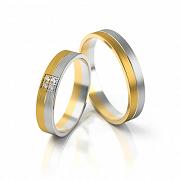 Obrączki ślubne złoto dwukolorowe 4mm próba 585 • FS232