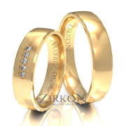 Obrączki ślubne klasyczne złote 5mm próba 585 z fazą • Z003