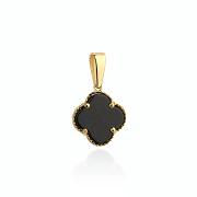 Zawieszka złota czarna koniczynka 6mm FUG6-Z00616-585