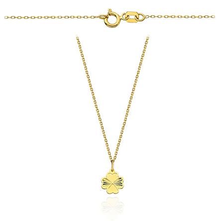 Naszyjnik złoty koniczynka diamentowana FUG3-21-N00455-2