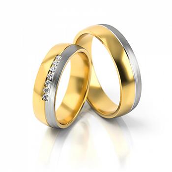 Obrączki ślubne złoto dwukolorowe 4,5mm próba 333 • XFS285