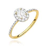 Pierścionek zaręczynowy z żółtego złota z diamentami laboratoryjnymi 0.47ct
