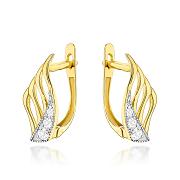 Kolczyki złote skrzydła z cyrkoniami FUG7-K01782-585