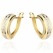 Kolczyki z dwukolorowego złota na angielskim zapięciu FUG7-25-K00833-2