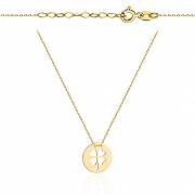 Naszyjnik celebrytka złoty koniczyna w kółku FU3-21-N00404-2