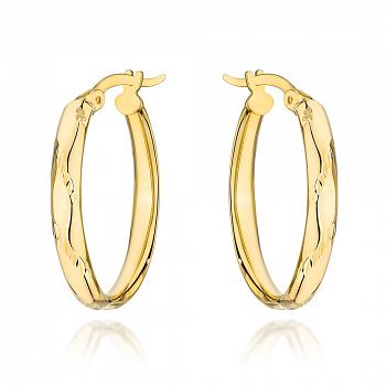 Kolczyki złote owale diamentowane FUG7-17-K01248-2