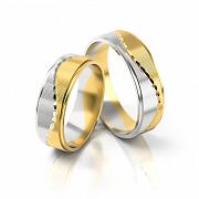 Obrączki ślubne złoto dwukolorowe 6mm próba 333 • XFS178