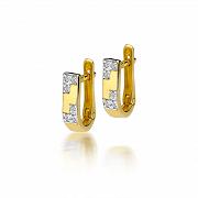 Kolczyki z żółtego złota z brylantami 0.10
