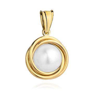 Zawieszka złota z perłą klasyczna FUG6-Z00671-585
