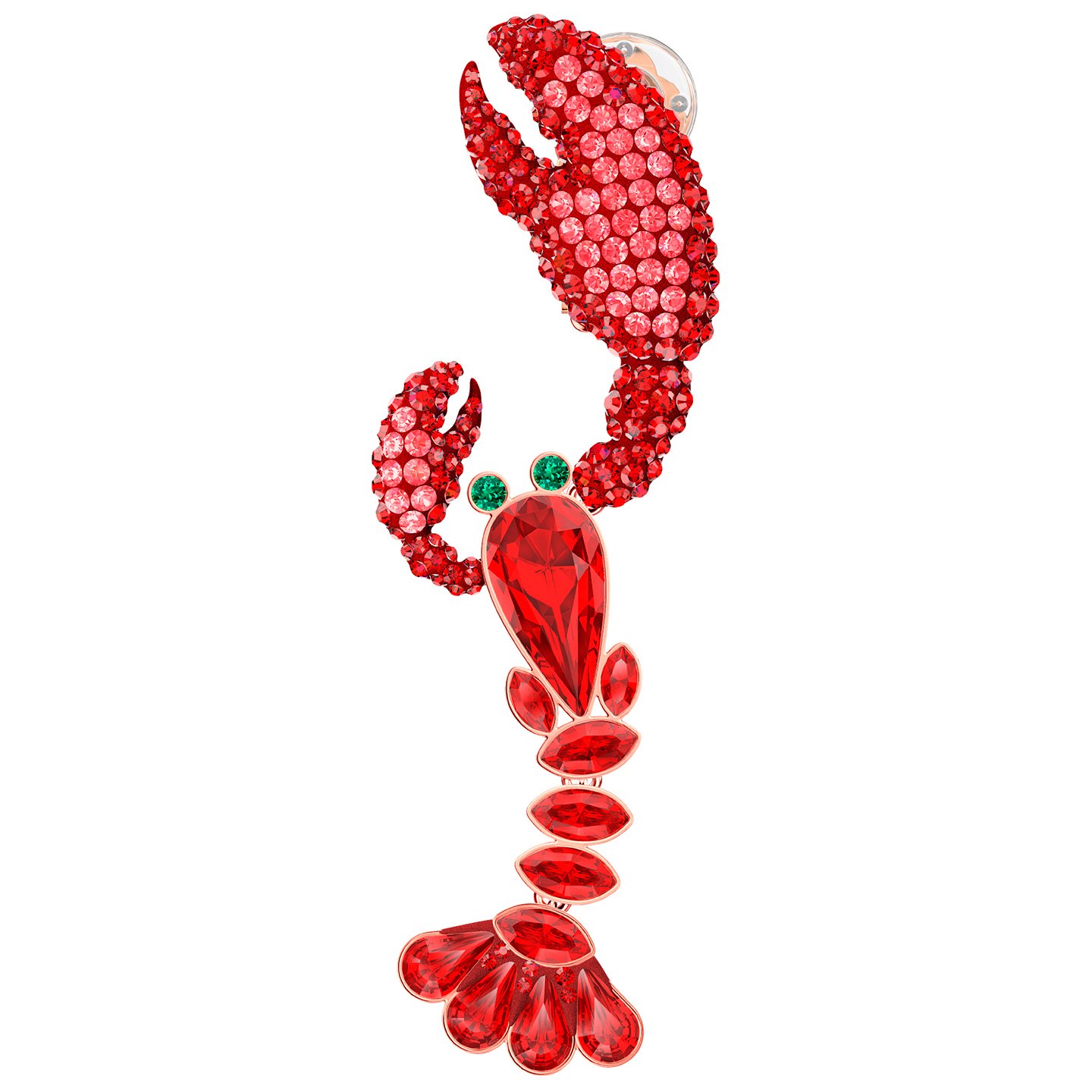 Swarovski Elegant Red Lobster Ear Clip Ocean Lobster Multi-Colored Rose Gold Plating Pierced  main image 4