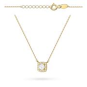 Naszyjnik złoty kwadrat z cyrkoniami FUG3-17-N00623-2
