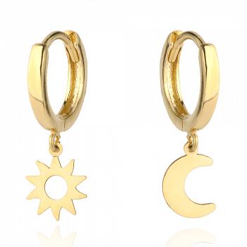 Kolczyki złote księżyc i słońce na kółku FUG7-21-K00764-2