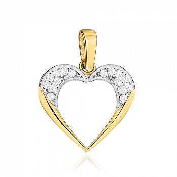 Zawieszka złota serce z cyrkoniami FUG6-37-Z00535-2
