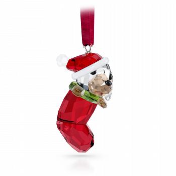 Figurka SWAROVSKI • Świąteczny szczeniak w skarpecie 5625363 