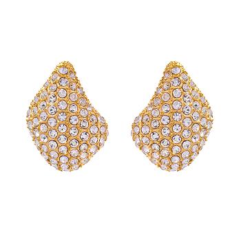 Kolczyki damskie złote z białymi kamieniami FUGJDE2403065