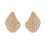 Kolczyki damskie złote z białymi kamieniami FUGJDE2403065