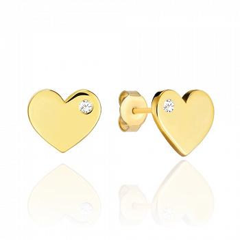 Kolczyki złote serca z cyrkonią FUG7-25-K01300-2