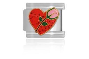 Zawieszka MaybeMe Serce z różyczką