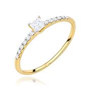 Pierścionek zaręczynowy z żółtego złota z diamentami laboratoryjnymi 0.21ct