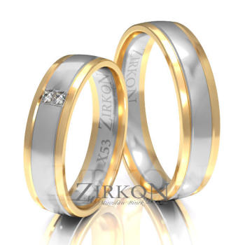 Obrączki ślubne złoto dwukolorowe 5mm próba 585 • X053