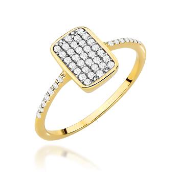 Pierścionek zaręczynowy z żółtego złota z brylantami 0.23ct