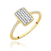 Pierścionek zaręczynowy z żółtego złota z brylantami 0.23ct