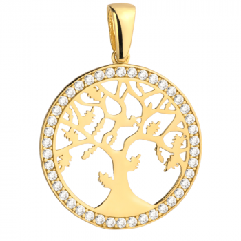Zawieszka złota drzewko szczęścia z cyrkoniami FUG6-25-Z00243-2