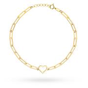 Bransoletka złota ogniwa i serce FUG2-40-B01018-2