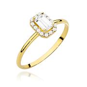 Pierścionek zaręczynowy złoty z cyrkoniami