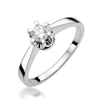 Pierścionek zaręczynowy z białego złota z diamentem laboratoryjnym 0.25ct
