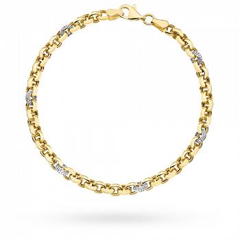 Bransoletka z dwukolorowego złota splecione kółka FUG2-17-B00787-2