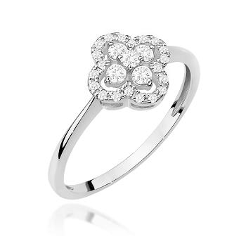 Pierścionek zaręczynowy z białego złota z brylantami 0.25ct 