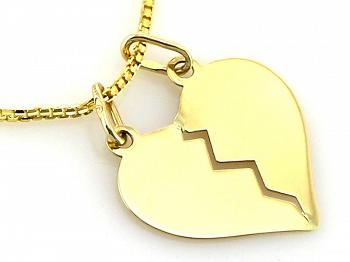 Zawieszka złota serce do przełamania FUGZA2712