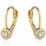 Kolczyki złote z cyrkoniami na biglu FUG7-17-K00776-2