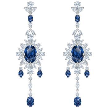 Kolczyki SWAROVSKI • Palace Chandelier Pierced Earrings, Blue, Rhodium plated  5498817 